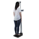 Health o meter 500KL Eye Level Digital Scale with Height Rod, In Use - right side