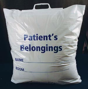 BAG PATIENT BELONGING PERSONALPE HANDLE 250/CS(550120)