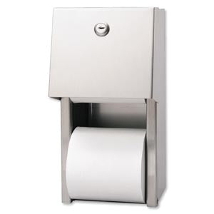 DISPENSER TISSUE STD 2 ROLL SSCOVER VERT (DROP)