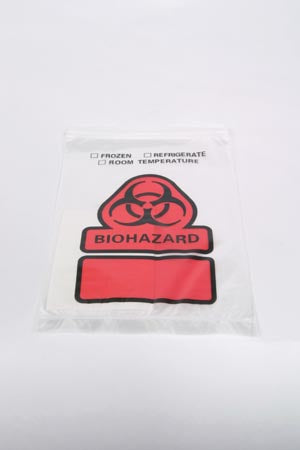 BAG TRANSPORT SPECIMEN ZIPLOCK6X10 W/4X3PD W/POUCH 1000/CS