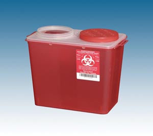 SHARPS CONTAINER RED 14 QTBIG MOUTH 10/CS