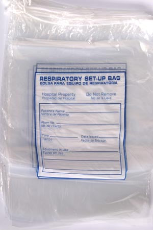 BAG PLASTIC W/DRAWSTRING RESPCARE SET UP 12X15 500/CS