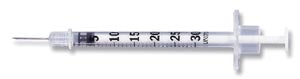 SYRINGE 3/10ML 31GX5/16 LODOSE100/BX 5BX/CS