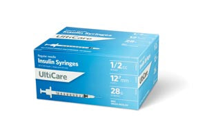 SYRINGE INSULIN 1/2CC 28GX1/2100/BX