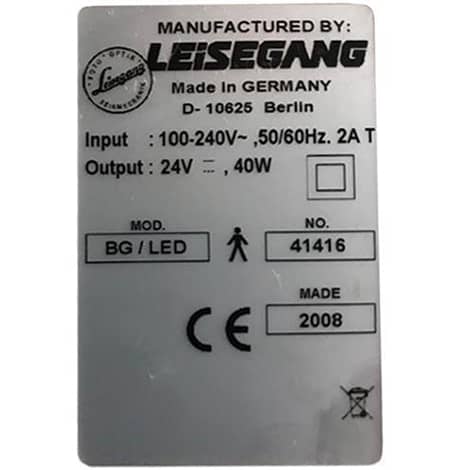 Leisegang 1DS Colposcope information plate