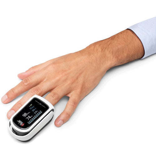 Masimo MightySat Rx Fingertip Pulse Oximeter in use