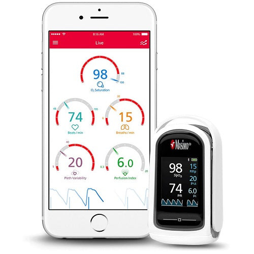 Masimo MightySat Rx Fingertip Pulse Oximeter with App