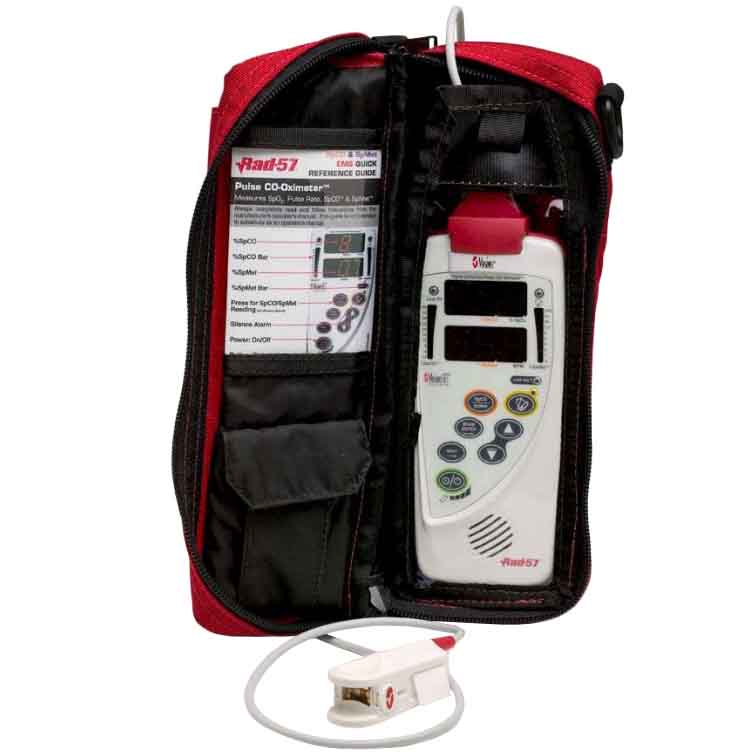 Masimo Oximeter Carrying Case - For Rad-5/5v/57 - Water Resistant Handheld Case - Red