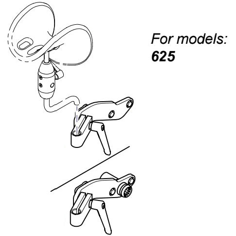 Midmark Articulating Knee Crutch Kit with Accessory Receiver - Parts Illustration #9A411006