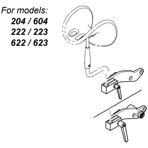 Midmark Standard Knee Crutch Kit with Accessory Receiver - Parts Illustration #9A410004