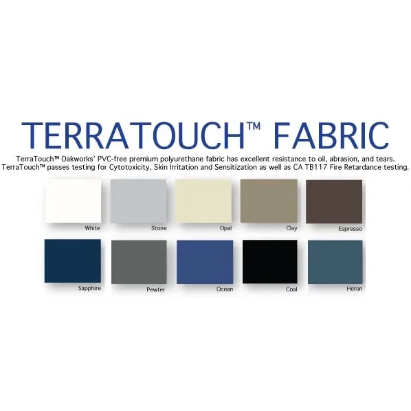 OakWorks Bolster Body Curve Fabric Color Chart