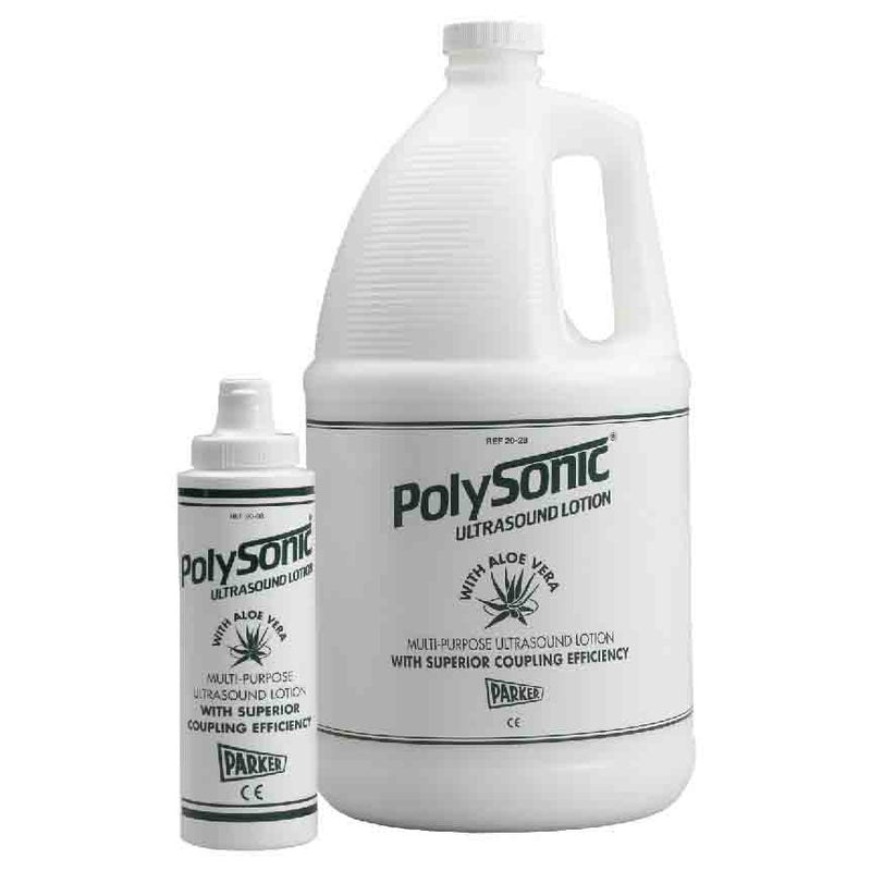 Parker Polysonic Ultrasound Lotion - 3.8 Liter Bottle with Refillable Dispenser and Aloe Vera