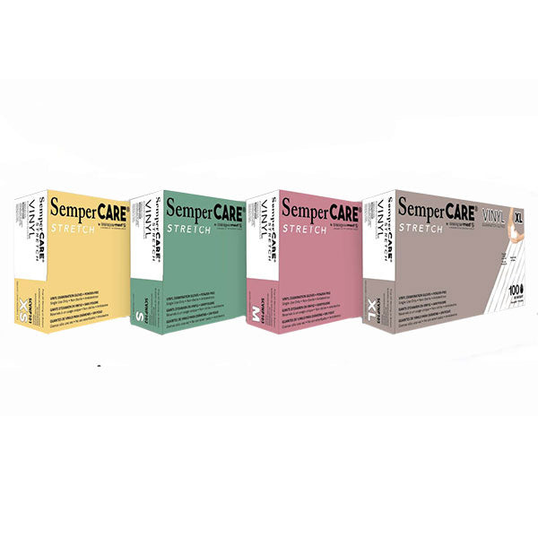 Sempermed SemperCare Stretch Vinyl Exam Gloves - Boxes