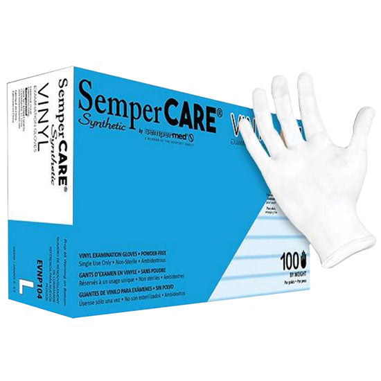 Sempermed SemperCare Synthetic Vinyl Exam Gloves - Box, Large