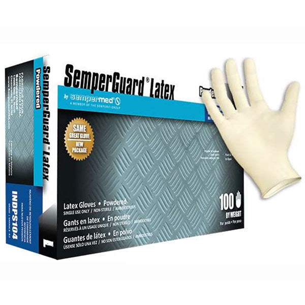 Sempermed SemperGuard Powdered Latex Industrial Gloves - Box, Large