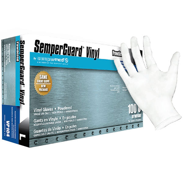 Sempermed SemperGuard Powdered Vinyl Industrial Gloves - Box, Large