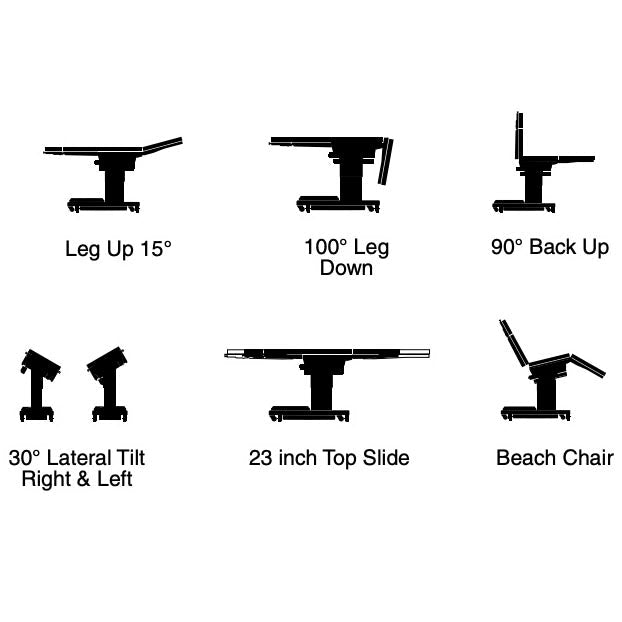 Skytron UltraSlide 3600B Surgery Table - Positioning Options 1