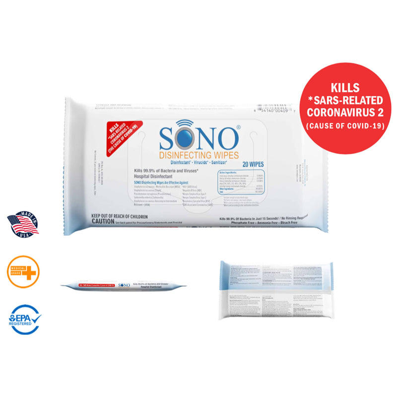 Sono Healthcare 20 Count Softpack Disinfecting Wipes