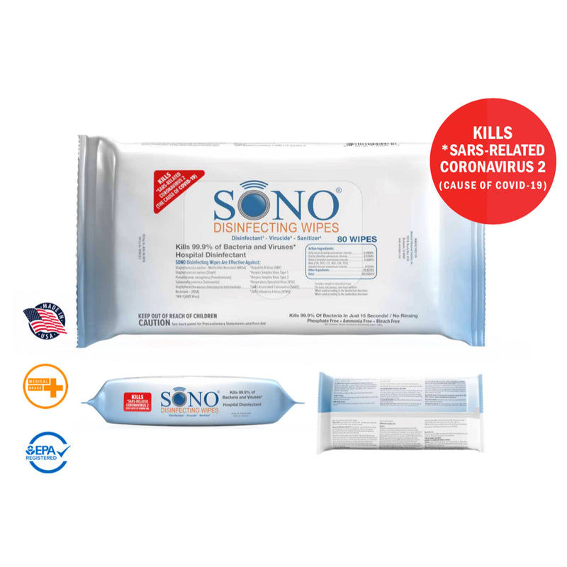 Sono Healthcare 80 Count Softpack Disinfecting Wipes