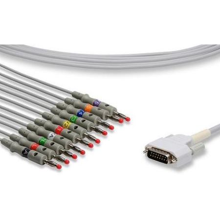 Spacelabs One Piece EKG Cable - 15-Pin Connector (10 Leads Banana)