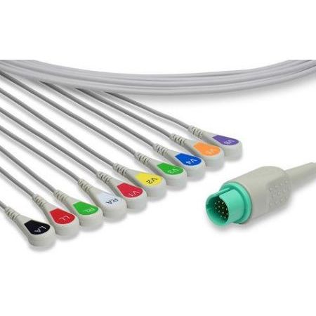 Spacelabs One Piece EKG Cable - 17-Pin (10 Leads Snap)