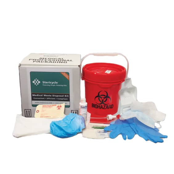 Stericycle 1 Gallon Medical Waste Pail System with Spill Kit