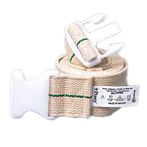 TIDI Posey Quick Release Gait Belt - White with Green Stripes