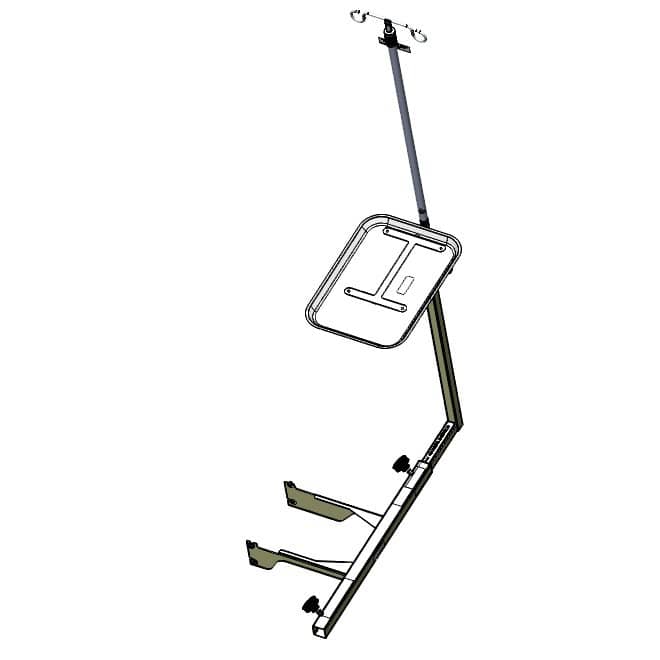 TransMotion Medical Monitor Tray with IV Rod Overhead View