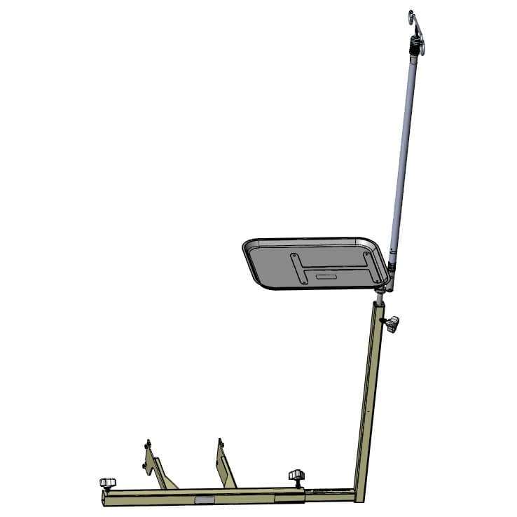 TransMotion Medical Monitor Tray with IV Rod
