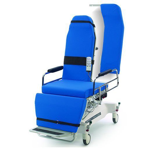 TransMotion Medical TMM3 Video Fluoroscopy Swallow Study Stretcher-Chair - Certified Refurbished Angled