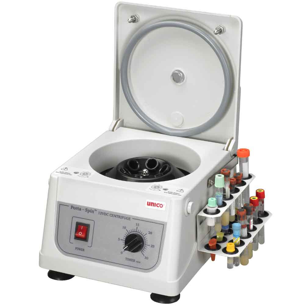 Unico PowerSpin Porta-Spin Portable Centrifuge - 6 Place Rotor with Tube Holdster Rack