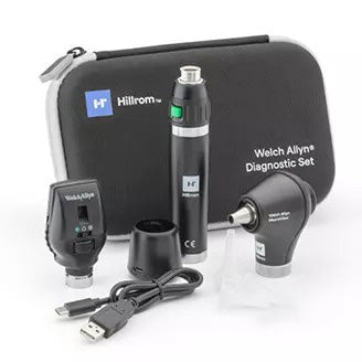 Welch Allyn 3.5V Diagnostic Set with Coaxial LED Ophthalmoscope - 1 Lithium Ion Power Handle and Hard Case