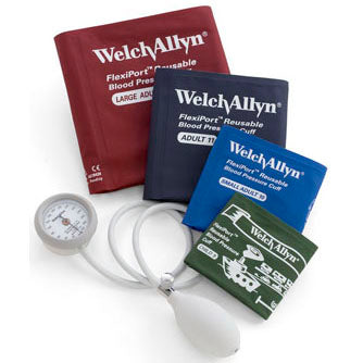 Welch Allyn DuraShock DS44 Integrated Aneroid Sphygmomanometer - 4-Cuff Kit (Size-09 Child Print to Size-12)