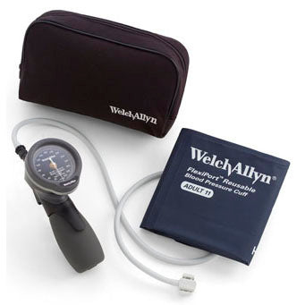 Welch Allyn DuraShock DS66 Trigger Aneroid Sphygmomanometer - Size-12 Large Adult Cuff and Zipper Case