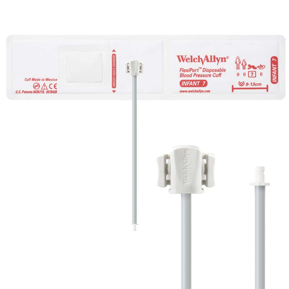 Welch Allyn FlexiPort Blood Pressure Cuff with One-Tube Bayonet Type Connector - Size-07 Infant