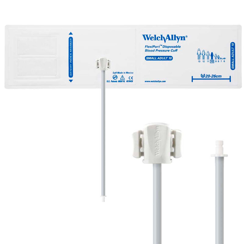 Welch Allyn FlexiPort Blood Pressure Cuff with One-Tube Bayonet Type Connector - Size-10 Small Adult