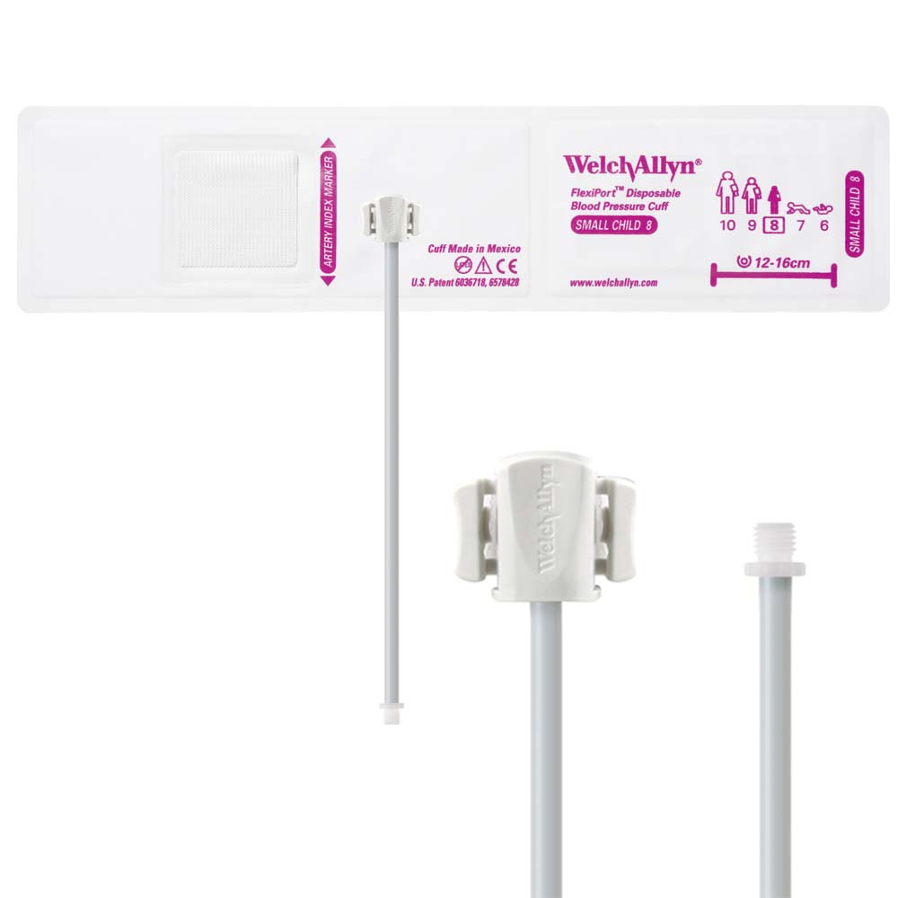 Welch Allyn FlexiPort Blood Pressure Cuff with One-Tube Screw-Type Connector - Size-08 Small Child