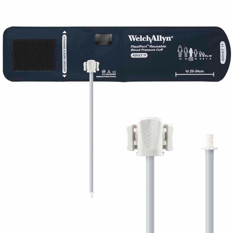 Welch Allyn FlexiPort Reusable Blood Pressure Cuff with One-Tube Bayonet Connector - Size-11 Adult