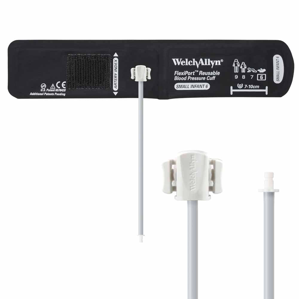 Welch Allyn FlexiPort Reusable Blood Pressure Cuff with One-Tube Bayonet Connector - Size-06 Small Infant