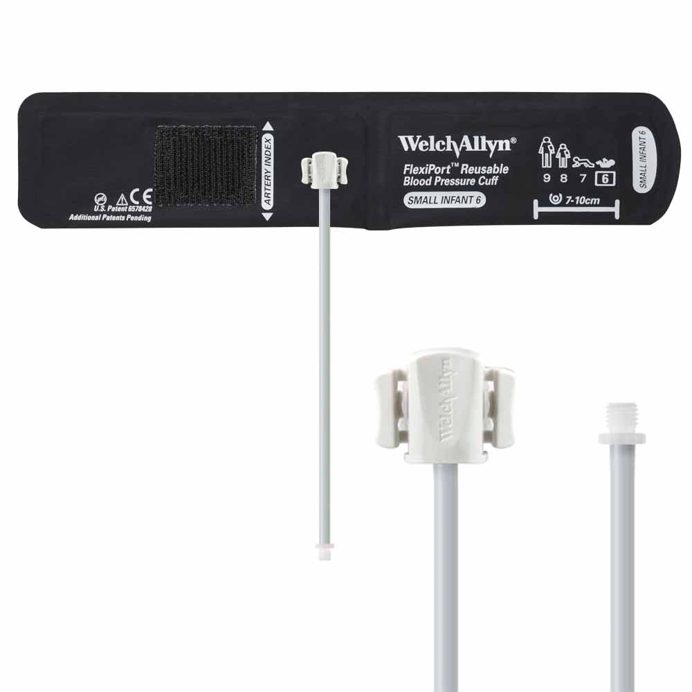Welch Allyn FlexiPort Reusable Blood Pressure Cuff with Screw Connector - Size-06 Small Infant