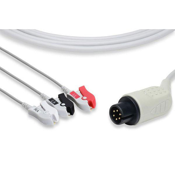 Welch Allyn One Piece ECG Cable - 3 Leads Clip