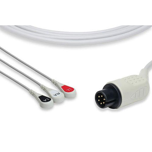 Welch Allyn One Piece ECG Cable - 3 Leads Snap