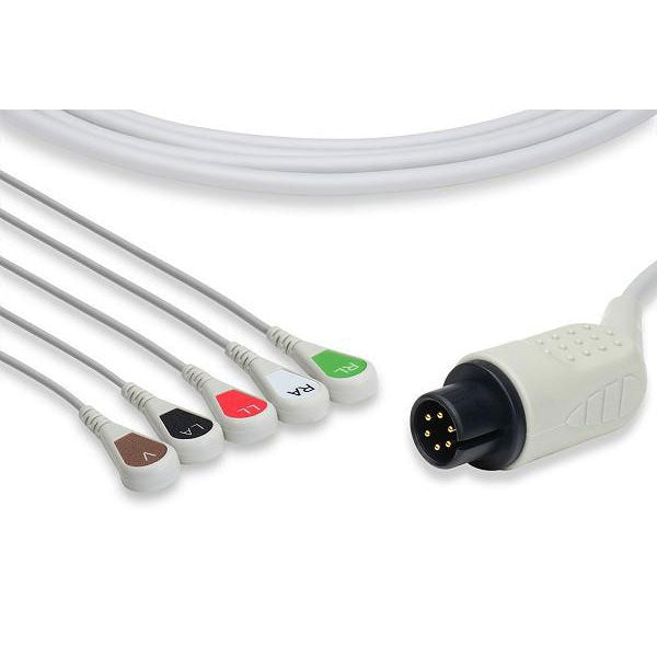 Welch Allyn One Piece ECG Cable - 5 Leads Snap