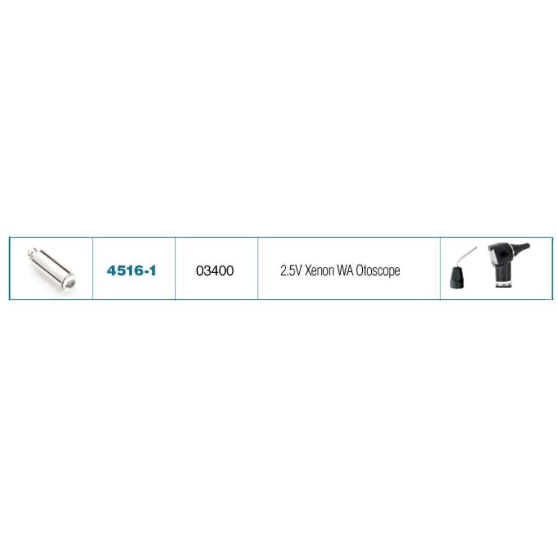 Welch Allyn Otoscope 2.5V Halogen Replacement Lamp - Chart